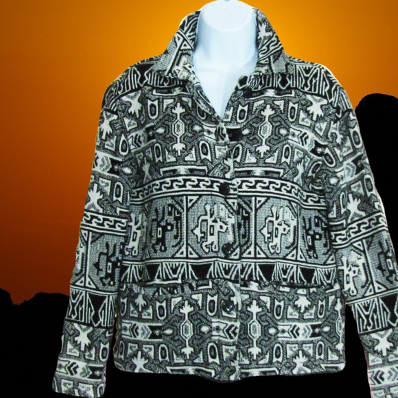 CHICO's DESIGN AZTEC Tapestry Jacket Sz 0 - Picture 1 of 8